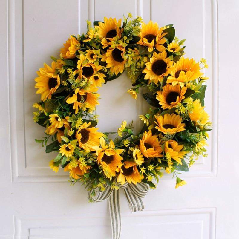 16'' Gold Artificial Sunflower Wreath