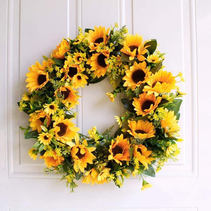16'' Gold Artificial Sunflower Wreath
