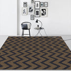Stylish swirl stripe pattern rug brown and black Nordic rug polyester washable non-slip backing rug for the living room