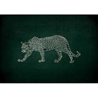 Dark green casual rug polyester leopard pattern rug washable non-slip backing rug for the living room