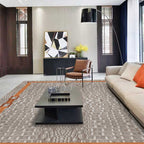 Gray Modern Carpet Polyester Crocodile Print Carpet Washable Non-Slip Back Carpet for Living Room