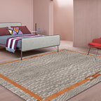 Gray Modern Carpet Polyester Crocodile Print Carpet Washable Non-Slip Back Carpet for Living Room