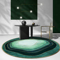 Green modern carpet polyester ombre swirl lines pattern carpet washable non-slip backing carpet for living room