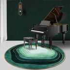 Green modern carpet polyester ombre swirl lines pattern carpet washable non-slip backing carpet for living room