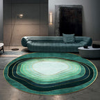 Green modern carpet polyester ombre swirl lines pattern carpet washable non-slip backing carpet for living room
