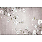 Light Red Oriental Carpet Polyester Floral Element Carpet Washable Non-Slip Back Carpet for Living Room