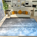 Blue and Gray Bedroom Rug Modern Stars Snowflake Pattern Rug Polyester Pet-Friendly Rug