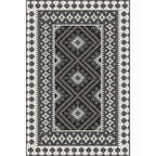 American Tribal Print Rug Gray and Brown Polyester Rug Machine Washable Non-Slip Area Rug for the Living Room