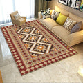 American Tribal Print Rug Gray and Brown Polyester Rug Machine Washable Non-Slip Area Rug for the Living Room
