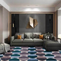 Blue and gray modern rug polyester geometric pattern rug washable non-slip backing rug for the living room