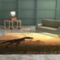 Modern dinosaur pattern carpet brown polyester carpet machine washable non-slip area rug for the bedroom