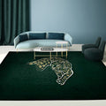 Modern Cheetah Pattern Rug Dark Green Polyester Rug Machine Washable Non-Slip Rug for the Bedroom