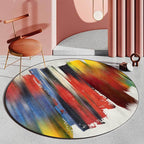 Stylish brush stroke pattern rug red multi-colored Nordic rug polyester washable non-slip backing rug for the living room