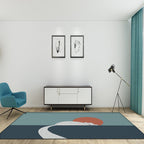 Beautiful cat pattern rug with sun green children's rug vinyl washable non-slip area rug for the children's room