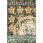 Green Oriental Carpet Polyester Flower and Bird Pattern Carpet Washable Non-Slip Backing Carpet for Bedroom