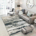 Gray Oriental Carpet Polyester Ink Wash Painting Pattern Carpet Washable Non-Slip Base Carpet for Living Room