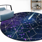 New Arrivals Modern Rug in Blue Outer Space Galaxy Geometric Pattern Rug Polyester Washable Rug for Home Decor