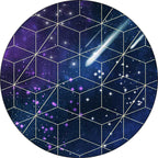 New Arrivals Modern Rug in Blue Outer Space Galaxy Geometric Pattern Rug Polyester Washable Rug for Home Decor