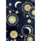 Blue Bedroom Rug Modern Space Sun Moon Pattern Rug Polyester Non-Slip Mat Rug