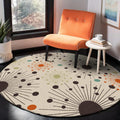 Modern living room rug in ivory with dots and lines pattern rug polyester stain-resistant area rug
