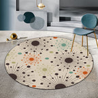 Modern living room rug in ivory with dots and lines pattern rug polyester stain-resistant area rug