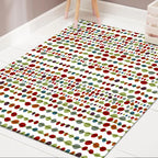 Scandinavian modern rug with white polka dot stripe pattern rug polyester 
Washable rug for home decor