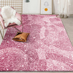 Pink Bedroom Carpet Modern Sparkling Pattern Carpet Polyester Pet-Friendly Stain-Resistant Carpet