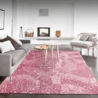 Pink Bedroom Carpet Modern Sparkling Pattern Carpet Polyester Pet-Friendly Stain-Resistant Carpet