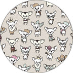 Casual Kids Rug in Brown Animal Dog Pattern Rug Polyester Machine Washable Non-Slip Rug for the Children's Room