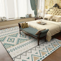 Americana Geometric Print Rug Green Polyester Rug Machine Washable Non-Slip Rug for Living Room