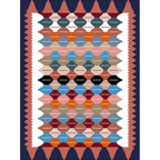 Vintage Tribal Pattern Carpet White and Purple Traditional Carpet Polyester Washable Non-Slip Back Carpet for Bedroom