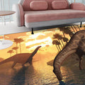 Orange New product rug polyester dinosaur pattern rug washable non-slip mat rug for living room