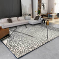 Unique leaf pattern rug gray and black Nordic rug polyester washable non-slip backing area rug for living room