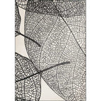 Unique leaf pattern rug gray and black Nordic rug polyester washable non-slip backing area rug for living room