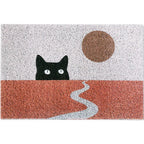 Red Children's Carpet Vinyl Cat Print Carpet Washable Non-Slip Back Carpet for the Children's Room