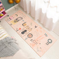 Beautiful Cartoon Pattern Rug Apricot Kids Rug Polyester Washable Non-Slip Area Rug for the Kids' Room