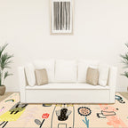 Beautiful Cartoon Pattern Rug Apricot Kids Rug Polyester Washable Non-Slip Area Rug for the Kids' Room