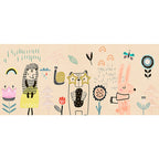 Beautiful Cartoon Pattern Rug Apricot Kids Rug Polyester Washable Non-Slip Area Rug for the Kids' Room