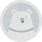 Unique cartoon bear patterned rug gray children's rug polyester washable non-slip area rug for the children's room