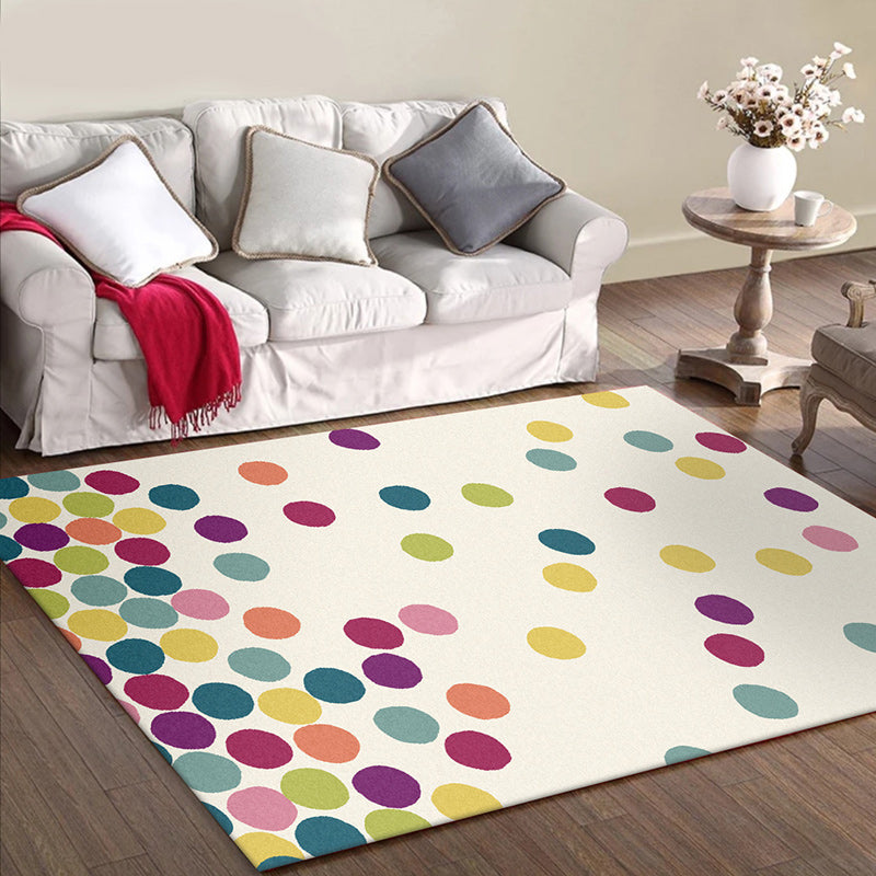 Contemporary modern rug with ivory-colored dots Rug polyester 
Non-slip rug for home decor