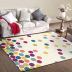 Contemporary modern rug with ivory-colored dots Rug polyester 
Non-slip rug for home decor