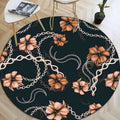 Nordic Modern Rug in black floral chain pattern Rug Polyester stain-resistant washable Rug for home decor