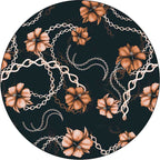 Nordic Modern Rug in black floral chain pattern Rug Polyester stain-resistant washable Rug for home decor