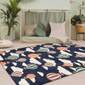Blue Children's Room Rug Children's Fairy Tale Hot Air Balloon Cloud Pattern Rug Polyester Machine Washable Rug