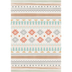 Americana Geometric Print Rug Beige Polyester Rug Machine Washable Non-Slip Rug for the Living Room