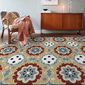 Persian checkered printed carpet with floral yellow polyester rug machine washable non-slip rug for the living room