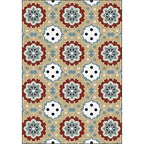 Persian plaid rug with floral yellow polyester rug machine washable non-slip rug for the living room