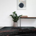 Dark gray carpet with dinosaur pattern made of polyester Washable Non-slip backing Carpet for living room