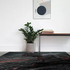 Dark gray carpet with dinosaur pattern made of polyester Washable Non-slip backing Carpet for living room