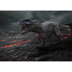 Dark gray carpet with dinosaur pattern made of polyester Washable Non-slip backing Carpet for living room